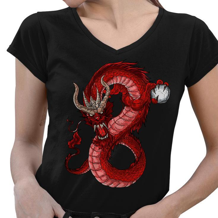 Red Dragon V2 Women V-Neck T-Shirt