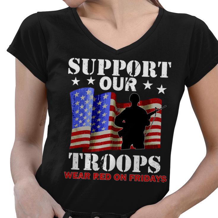 Red Friday Support Our Troops Women V-Neck T-Shirt