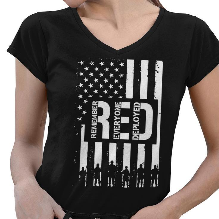 RED Remember Everyone Deployed Red Friday Flag Women V-Neck T-Shirt