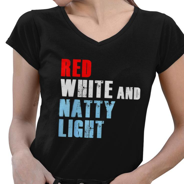 Red White & Nattylight For Mens Womens 4Th Of July Women V-Neck T-Shirt