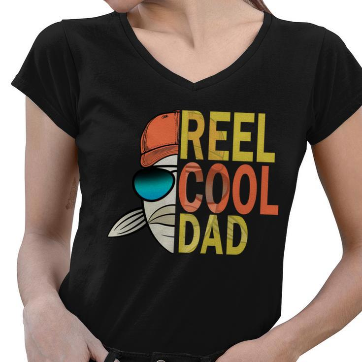 Reel Cool Fishing Dad Funny Tshirt Women V-Neck T-Shirt