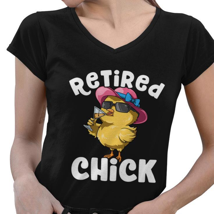 Retired Chick Funny Ladies Retired Moms Retirement Meaningful Gift Women V-Neck T-Shirt