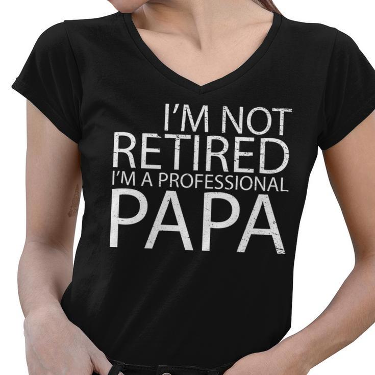 Retired Professional Papa Tshirt Women V-Neck T-Shirt