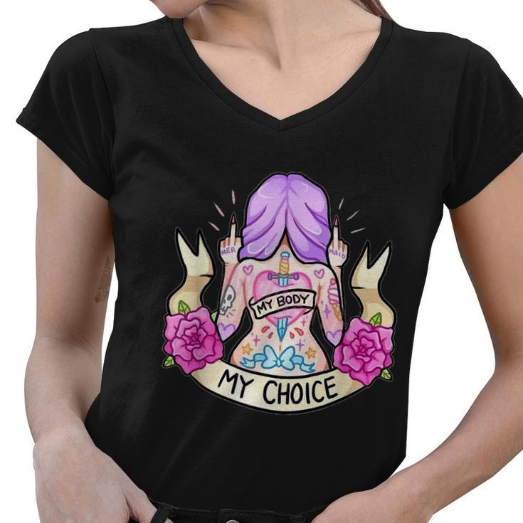 Retro 1973 Pro Roe Pro Choice Feminist Womenss Rights Women V-Neck T-Shirt