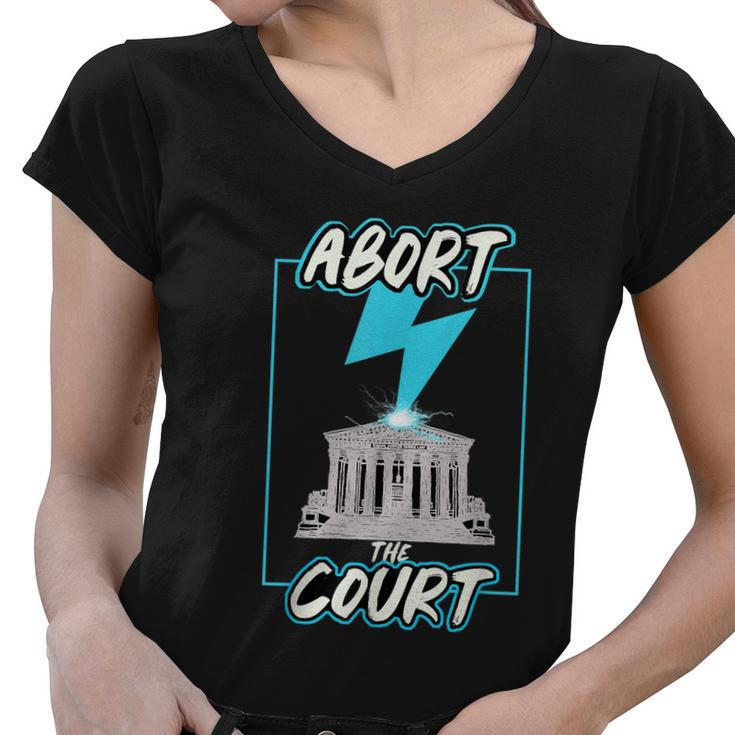 Retro Abort The Court Pro Choice Women V-Neck T-Shirt