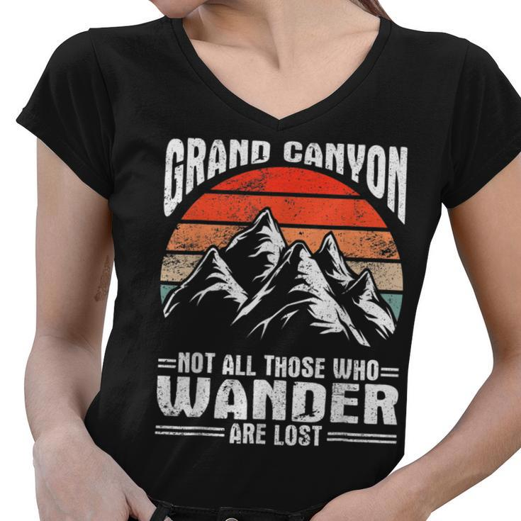 Retro Arizona Hiking Grand Canyon National Park Grand Canyon  Women V-Neck T-Shirt