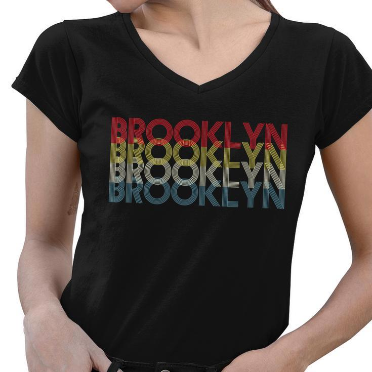 Retro Brooklyn Logo Tshirt Women V-Neck T-Shirt