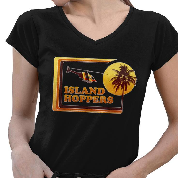Retro Island Hoppers V2 Women V-Neck T-Shirt