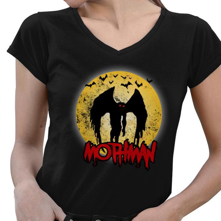 Retro Mothman Cover Women V-Neck T-Shirt
