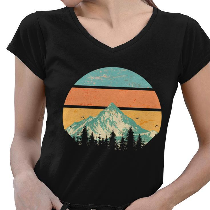 Retro Mountain Wilderness Vintage Tshirt Women V-Neck T-Shirt