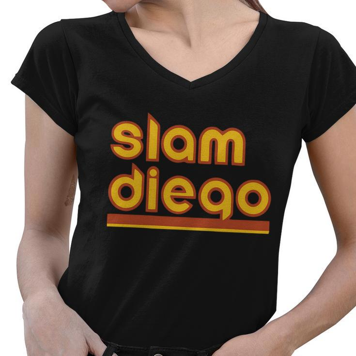 Retro Slam Diego Baseball San Fan Tshirt Women V-Neck T-Shirt