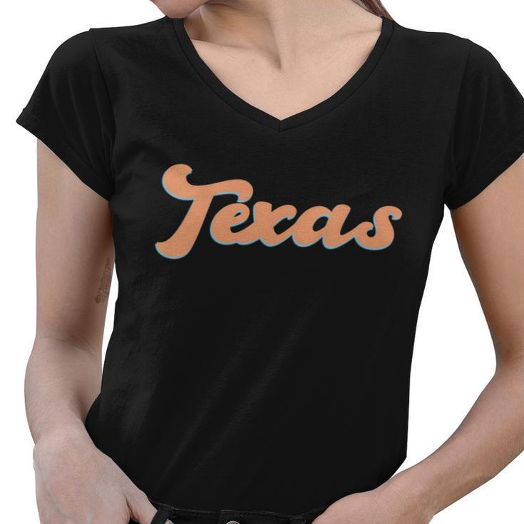 Retro Texas Logo Women V-Neck T-Shirt