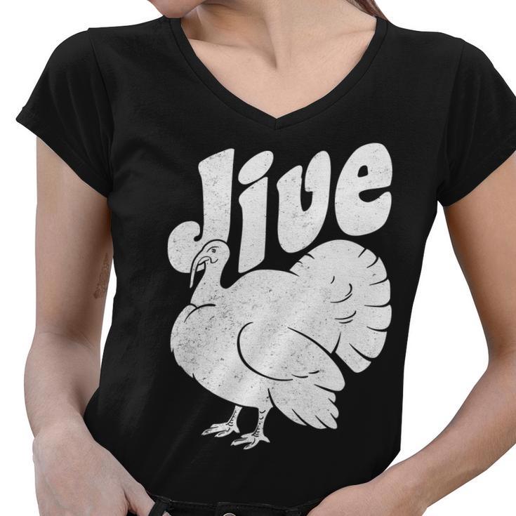 Retro Thanksgiving Jive Turkey Tshirt Women V-Neck T-Shirt