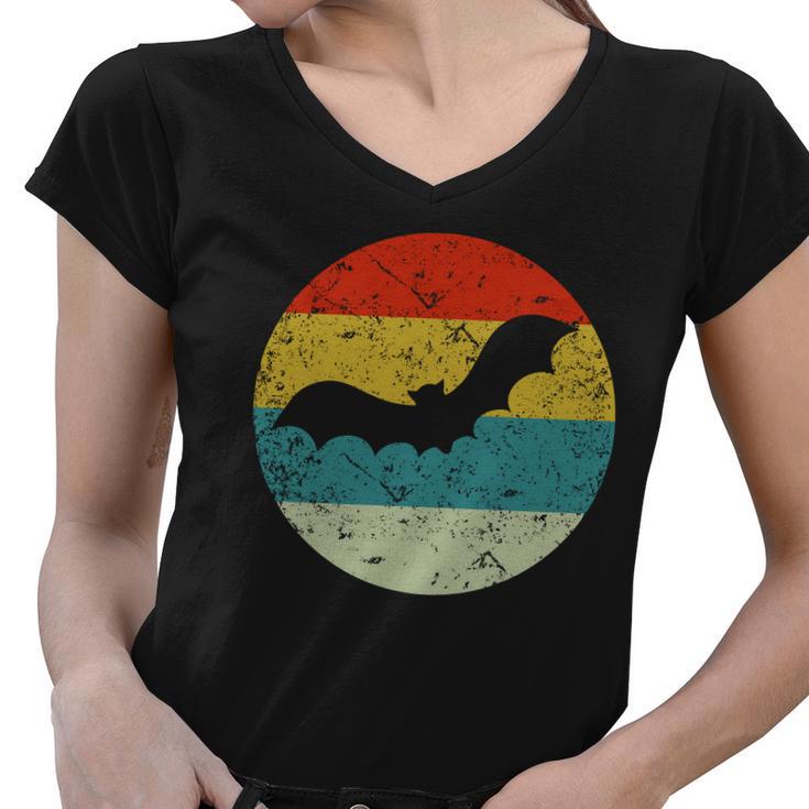 Retro Vintage Bat V2 Women V-Neck T-Shirt