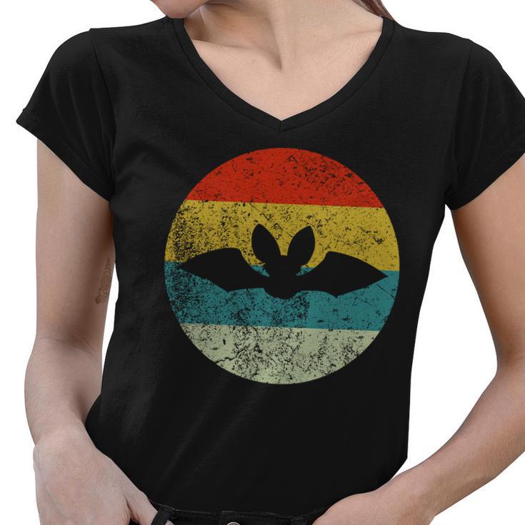 Retro Vintage Bat Women V-Neck T-Shirt