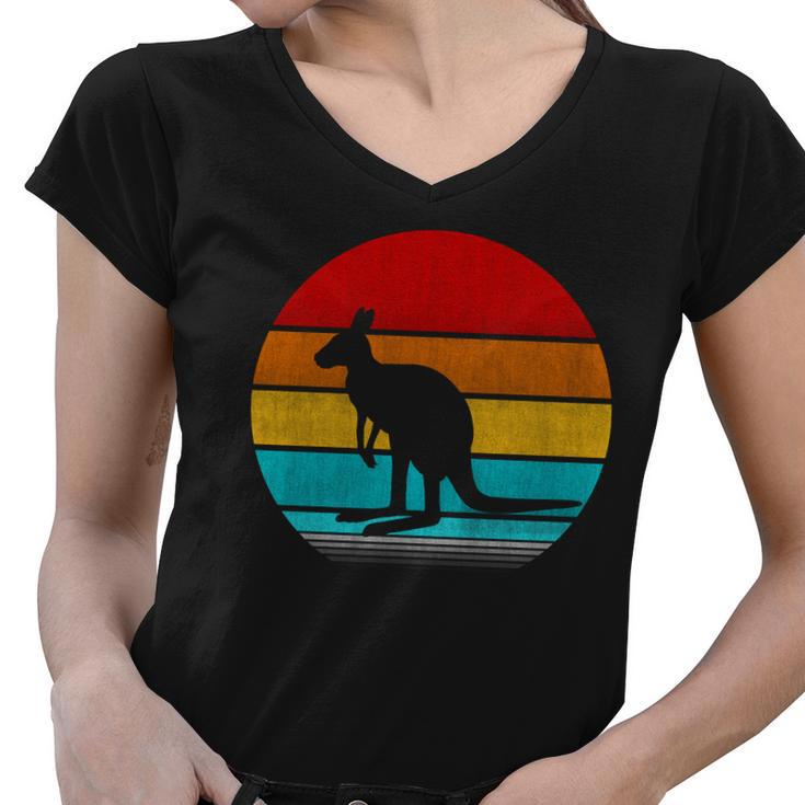 Retro Vintage Kangaroo V2 Women V-Neck T-Shirt