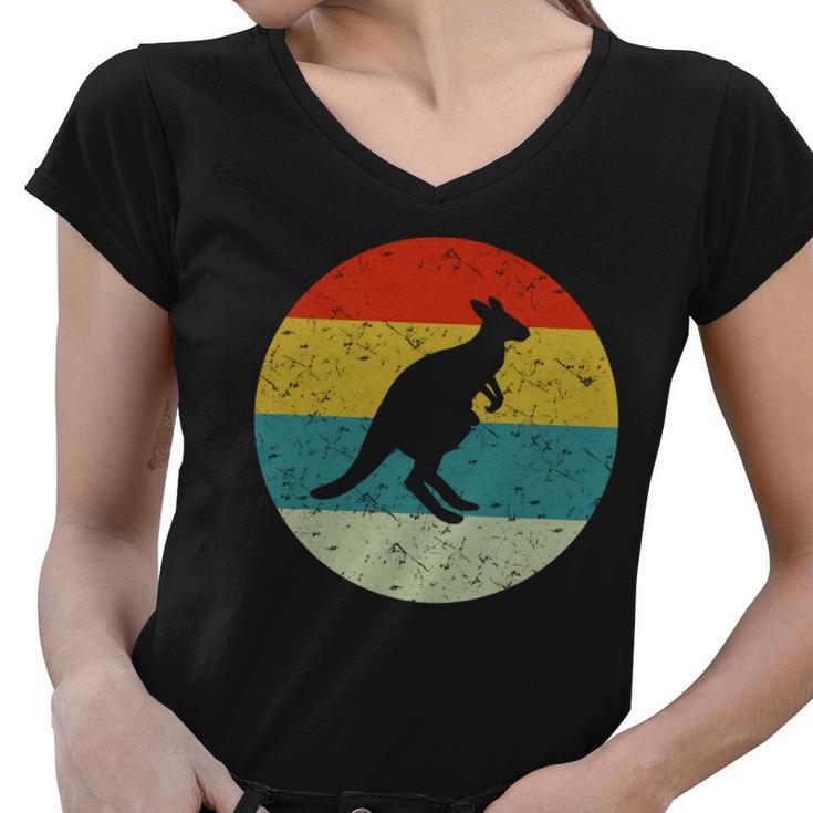 Retro Vintage Kangaroo Women V-Neck T-Shirt