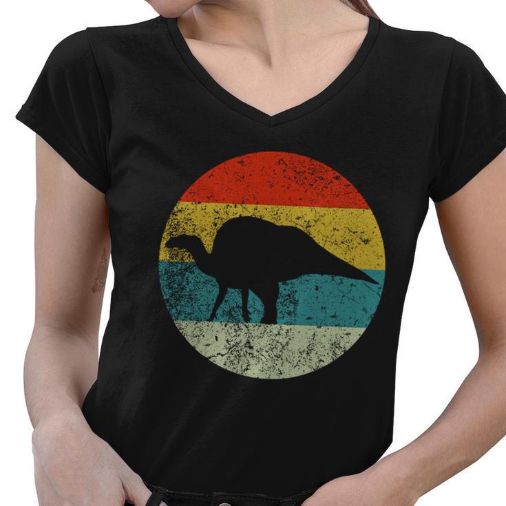 Retro Vintage Ouranosaurus Women V-Neck T-Shirt