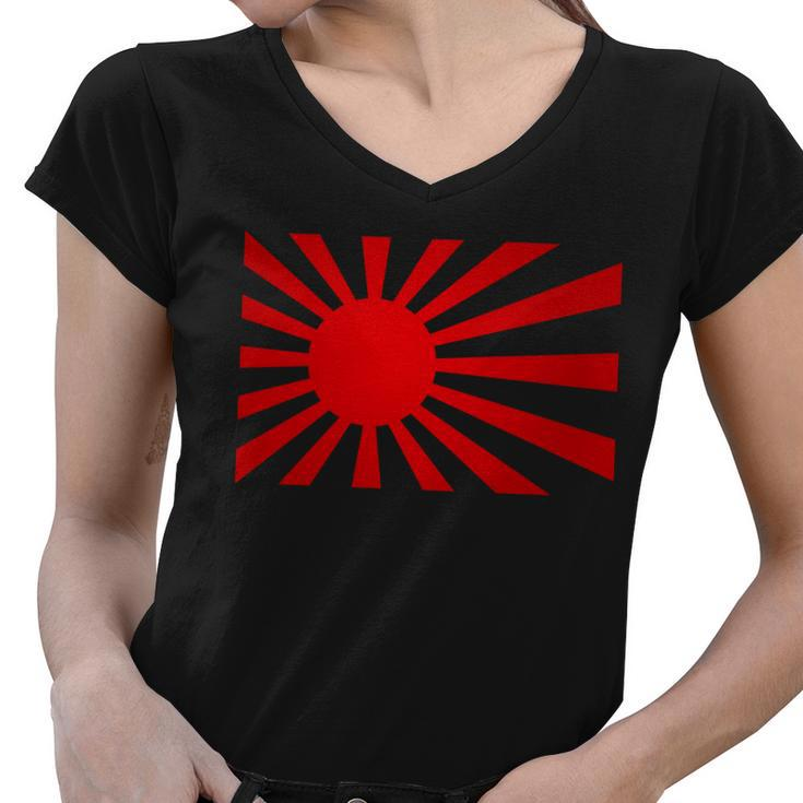 Rising Sun Flag Japan Women V-Neck T-Shirt