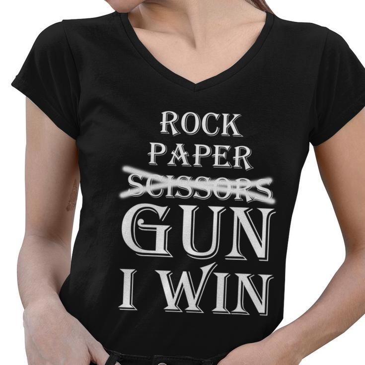 Rock Paper Gun I Win Tshirt Women V-Neck T-Shirt