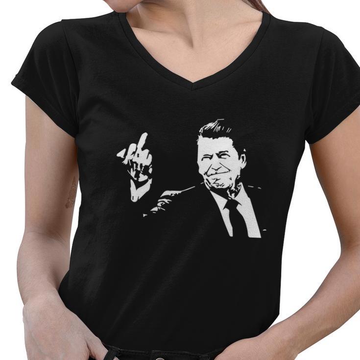 Ronald Reagan Flipping Tshirt Women V-Neck T-Shirt