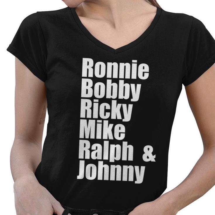 Ronnie Bobby Ricky Mike Ralph And Johnny V2 Women V-Neck T-Shirt