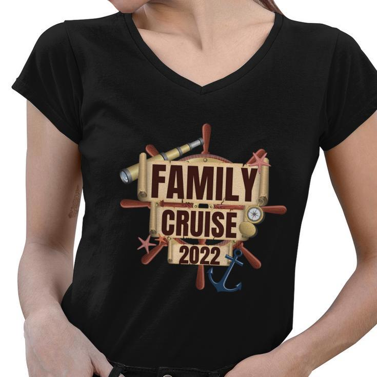 Sailing Cruising Ship Matching A Family Cruise Squad 2022 Gift Women V-Neck T-Shirt