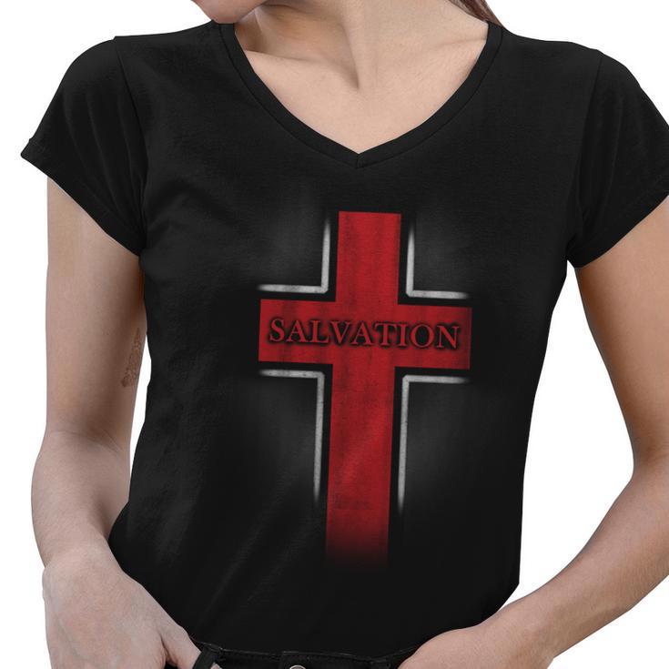 Salvation Christian Cross Tshirt Women V-Neck T-Shirt