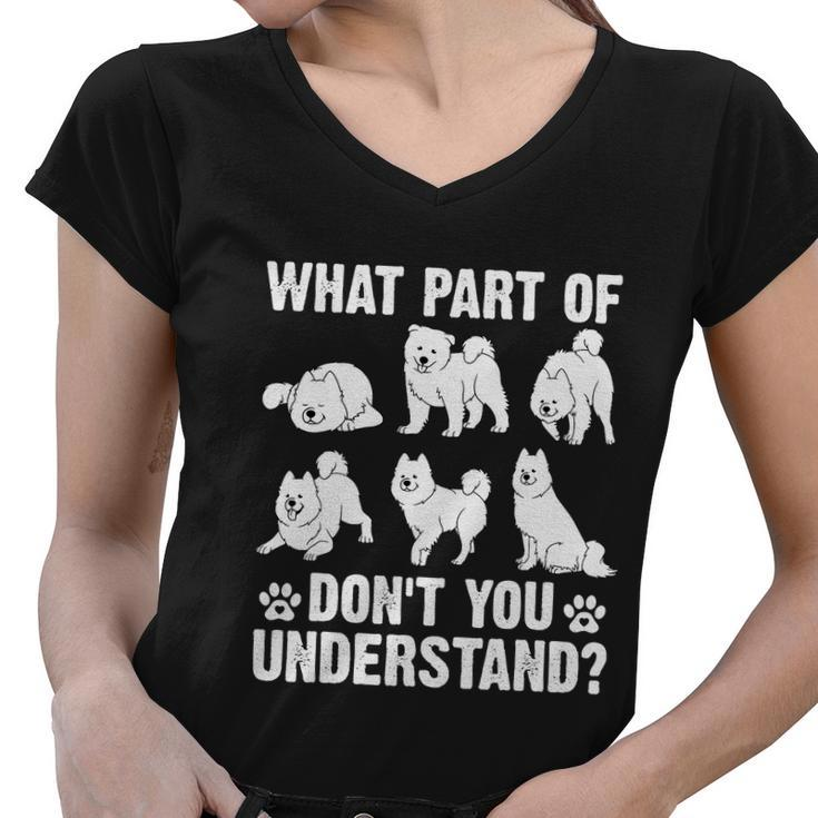 Samoyed Character For Dog Owner Funny Women V-Neck T-Shirt