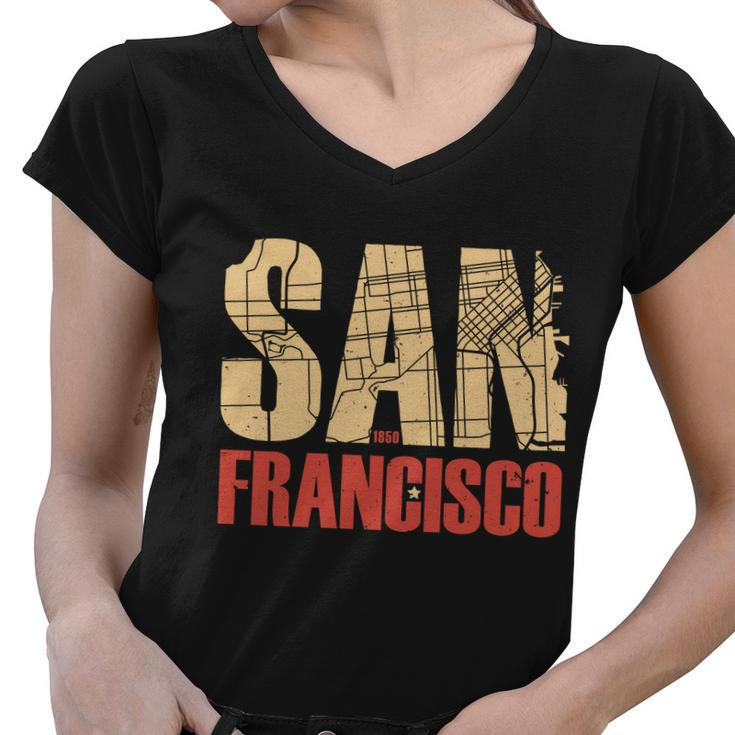 San Francisco Vintage Emblem Women V-Neck T-Shirt
