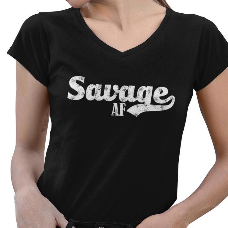 Savage Af V2 Women V-Neck T-Shirt