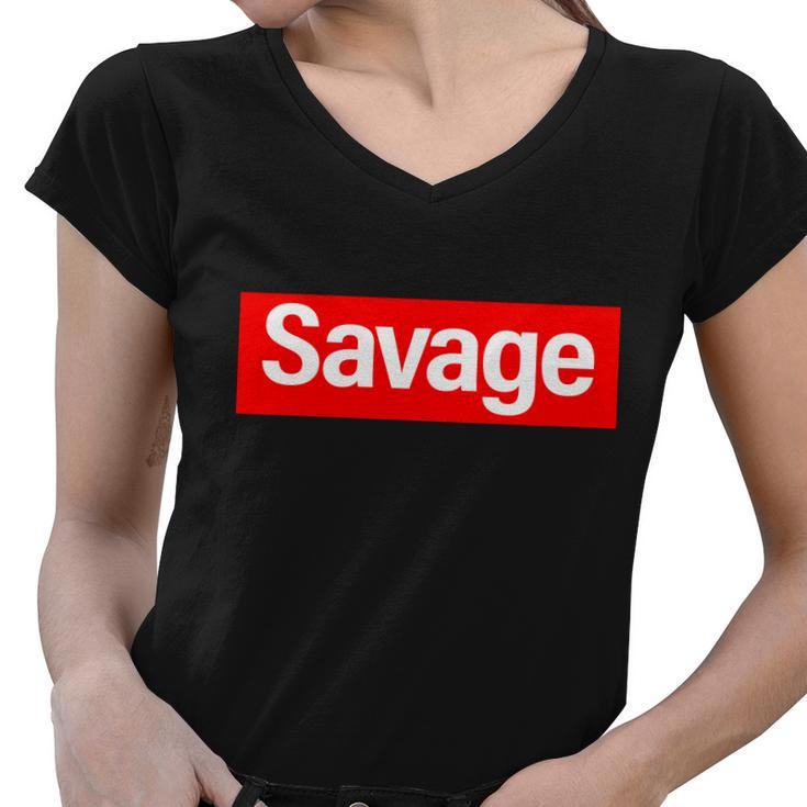 Savage Logo Tshirt Women V-Neck T-Shirt