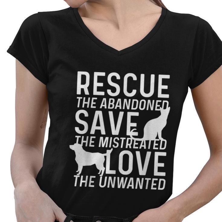 Save Love Rescue Animals Rescue Adopt Dog Lovers Women V-Neck T-Shirt
