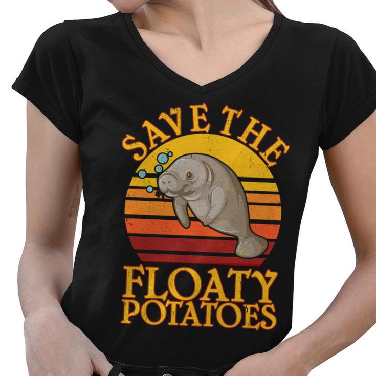 Save The Floaty Potatoes Manatee Tshirt Women V-Neck T-Shirt