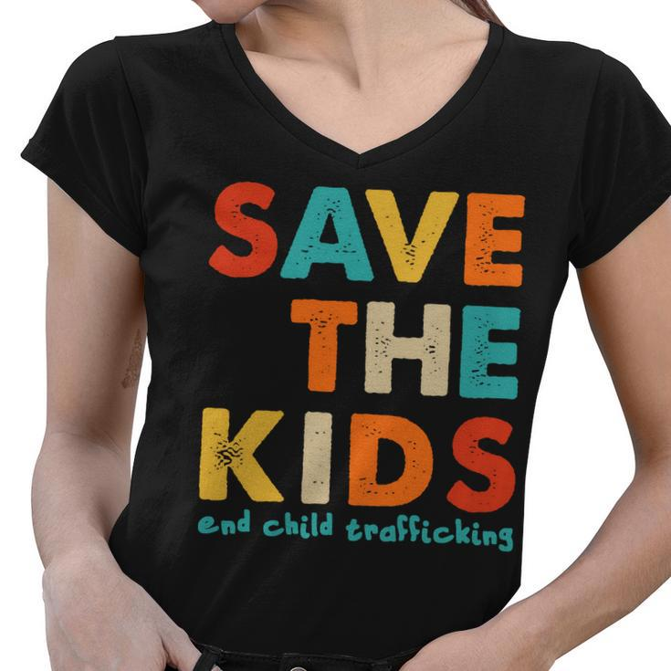 Save The Kids End Child Trafficking Tshirt Women V-Neck T-Shirt
