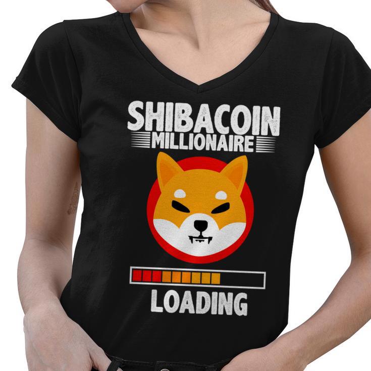 Shiba Coin Millionaire Loading Women V-Neck T-Shirt