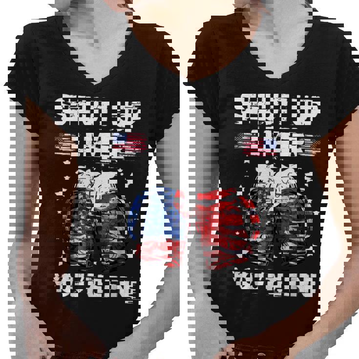 Shut Up Liver Youre Fine 4Th Of July Beer Drinking Drunk   Women V-Neck T-Shirt