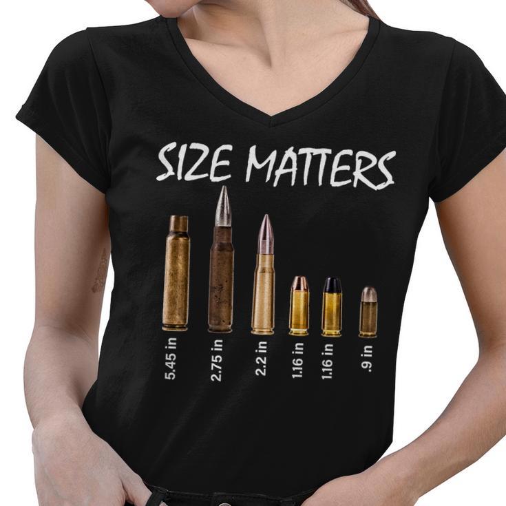 Size Matters Guns And Bullets Tshirt Women V-Neck T-Shirt