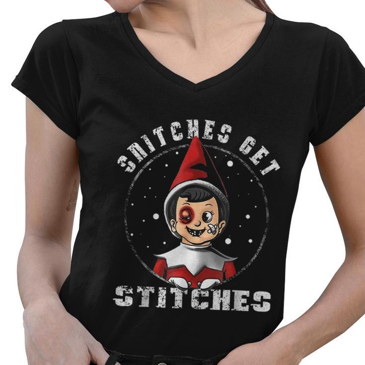 Snitches Get Stitches V2 Women V-Neck T-Shirt
