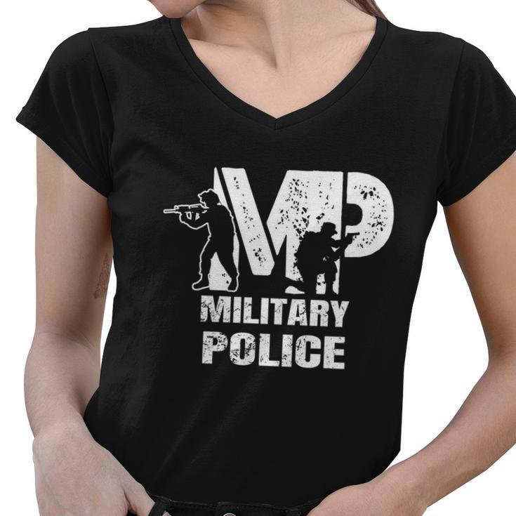 Soldier Retired Veteran Mp Military Police Policeman Funny Gift Women V-Neck T-Shirt