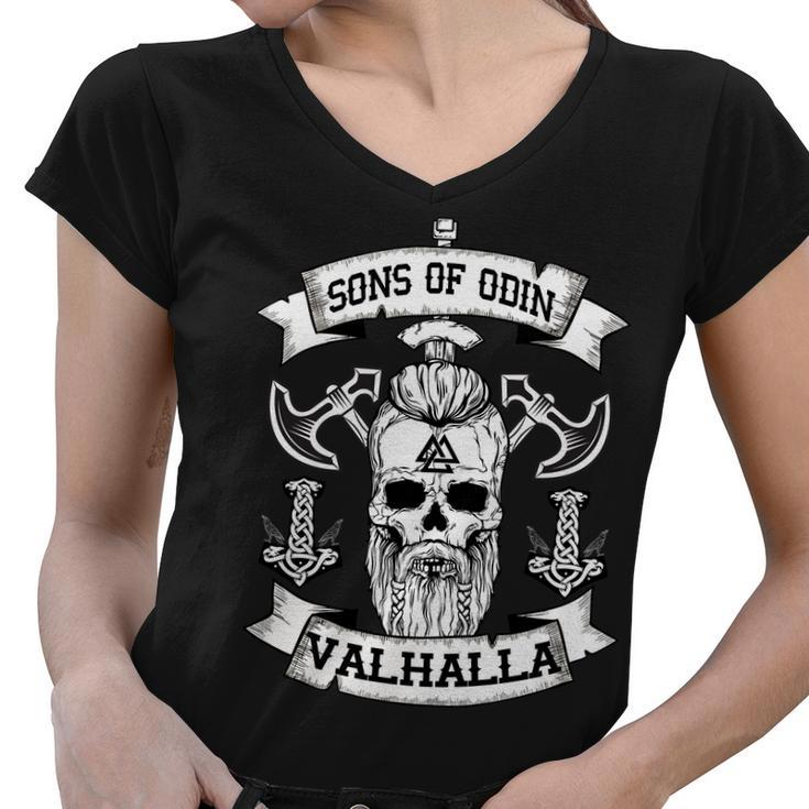 Sons Of Odin Valhalla Women V-Neck T-Shirt
