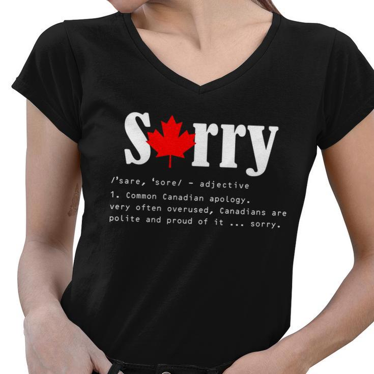 Sorry Definition Canadian Apology Women V-Neck T-Shirt