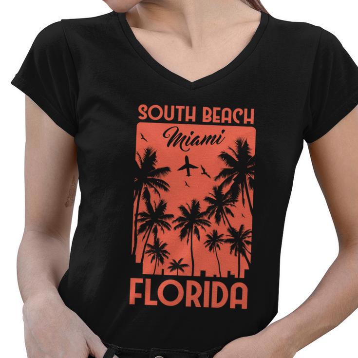 South Beach Miami V2 Women V-Neck T-Shirt