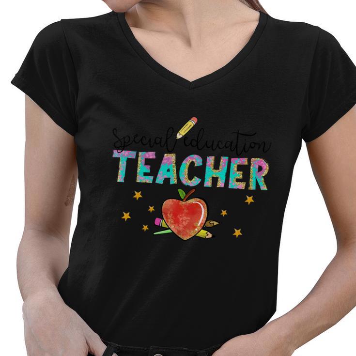 Special Education Teacher Graphic Plus Size Shirt For Teacher Women V-Neck T-Shirt