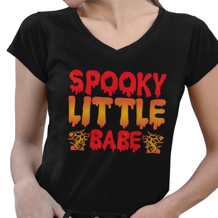 Spooky Little Babe Halloween Quote V2 Women V-Neck T-Shirt