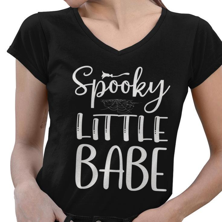 Spooky Little Babe Halloween Quote V3 Women V-Neck T-Shirt