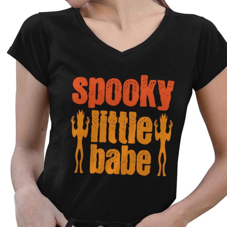 Spooky Little Babe Halloween Quote Women V-Neck T-Shirt