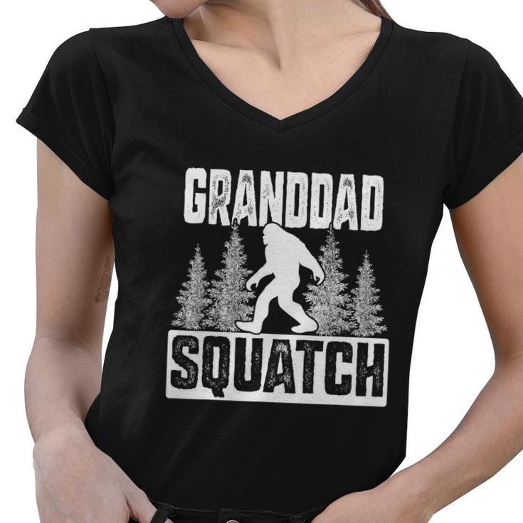 Squatchy Matching Family Bigfoos Granddad Women V-Neck T-Shirt