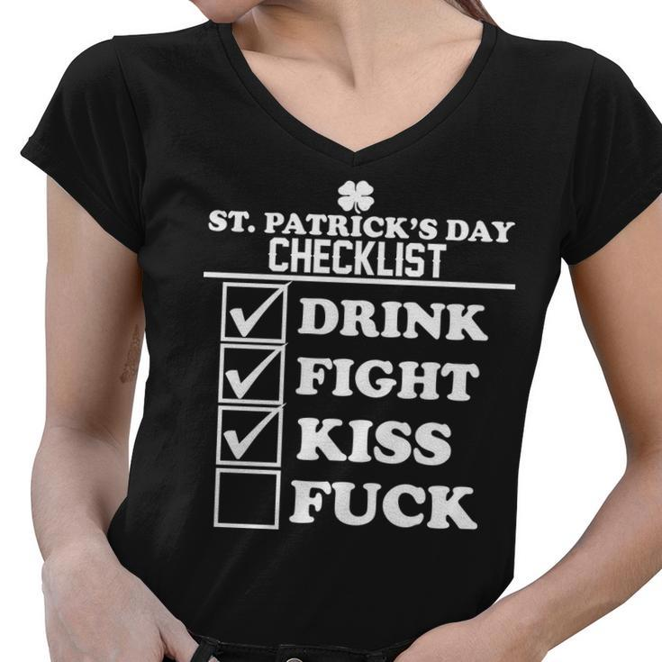 St Patricks Day Checklist Dirty Tshirt Women V-Neck T-Shirt