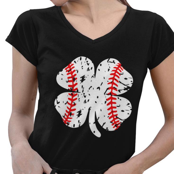 St Patricks Day Shamrock Baseball Saint Paddys Kids Boys Women V-Neck T-Shirt